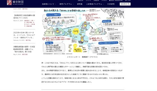 「そういうことが伝えたかった ! 」をビジュアルで翻訳する。政策提言を関係者へ広げるコンセプトイラスト/東京財団政策研究所「未来の水ビジョン」懇話会